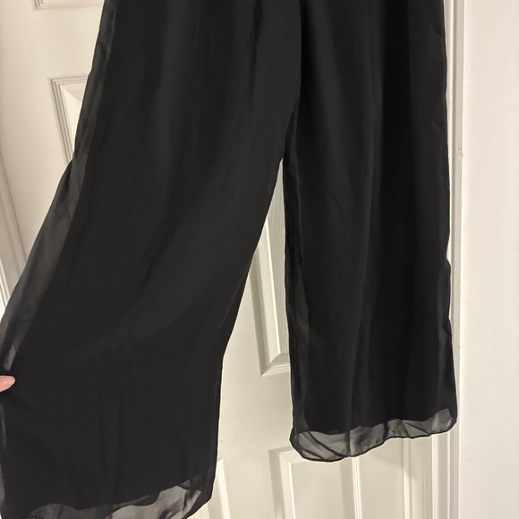 Flowy Wideleg Black Trousers - Picture 3 of 6